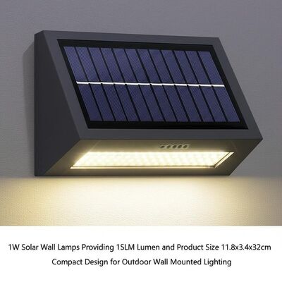 Ein guter Preis. 1W Solarwandlampen mit 15LM-Lumen und Produktgröße 11.8x3.4x32cm Kompaktes Design für Außenwandbeleuchtung Online